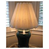 Green side lamp with cutout shade
