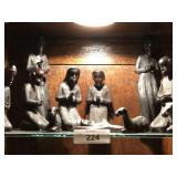 (11) Hand made ebony wood Nativity scene