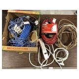Large lot of rope and extension drop cords