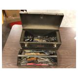 Large vintage metal Craftsman tool box full