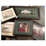 (5) Framed golf prints