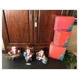 (3) Clothique Santa figurines