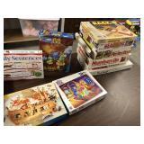 (7) Games and puzzles w/ play cookies & Playdoh