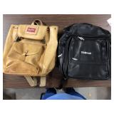 (2) bags, leather Rawlings backpack