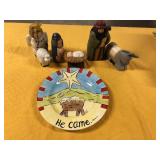 7pcs Manger scene and plate