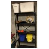 Metal Shelf with contents on the shelf