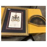 2pcs of Wall Décor, print & fan in frame