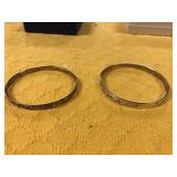 Pair of ladies sterling religious bracelets
