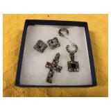 4pcs of Sterling silver jewelry items