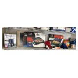 Shelf full of misc items, pyrex and more!