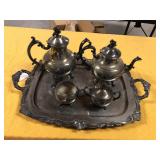 5pcs of vintage Silver Plate tea serving set