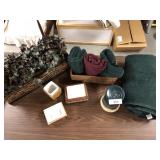 Selection of bathroom decor