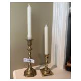 (2) brass candlesticks