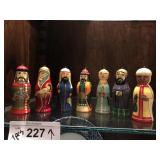 (7) Hand painted Nativity scene