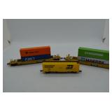 Selection of 2 Kato Flat Freight & 1 Roco Box Cars