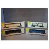 Selection of 4 Con-Cor N Scale Train Rail Cars-Tan
