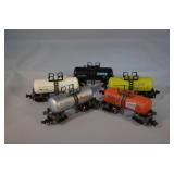 Selection of 5 N Scale Train Rail Cars-Tankers