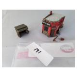 Pair of N Scale Metal Cast Railroad Buildings & Sc