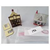 Pair of N Scale Metal Cast Railroad Buildings & Sc