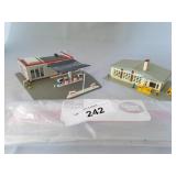 Pair of N Scale Gas Service Station-Exxon,Shell