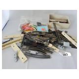 Box Full of N Scale Odds & Ends Rail Track & Acces