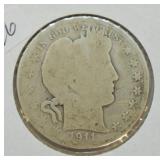 1911 BARBER HALF DOLLAR  AG