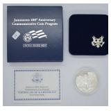 JAMESTOWN PROOF SILVER DOLLAR W BOX PAPERS