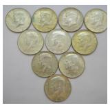 10 SILVER HALF DOLLARS