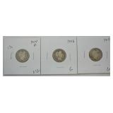 3 BARBER DIMES