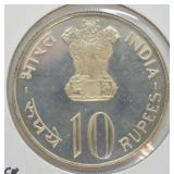 41973 INDIA SILVER 10 RUPEES  PROOF