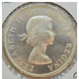 1960 CANADA SILVER DOLLAR  CHOICE BU