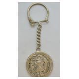 SILVER COIN KEY CHAIN