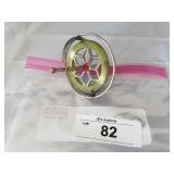 Vintage Metal Toy "Gyroscope"-Green Silver Red