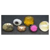 6 pcs. Costume Rings - Some Natural Stone