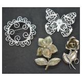 4 pcs. Vintage Brooches