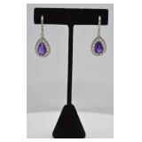 Sterling Silver Purple Gemstone Earrings