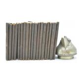 18 Little Leather Library Books & Mini Kettle