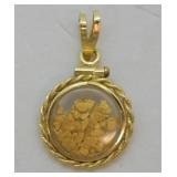 14K GOLD AND GOLD NUGGETS PENDENT