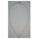 STERLING NECKLACE W 14K GOLD SAPHIRE PENDENT