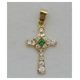14 K GOLD CROSS PENDENT
