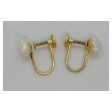 14K Gold Tennessee Pearl Earrings