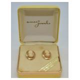 14K GF Vintage Cameo Earrings