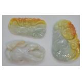 3 pcs. Carved Jade Pendant