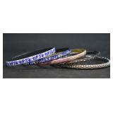 5 pcs. Bangle Bracelets - 2 Handpainted