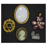 5 pcs. Necklace Pendants & Brooch