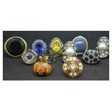 11 pcs. Costume Rhinestone & Crystal Rings
