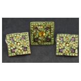 3 pcs. La Vintage Costume Ring & Earrings Set