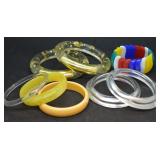 8 pcs. Vintage Lucite & Acrylic Bracelets