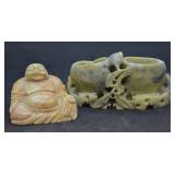 2 pcs. Vintage Hand Carved Soapstone Figures