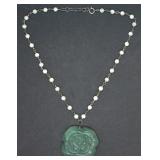 Vintage Sterling & Natural Stone Necklace